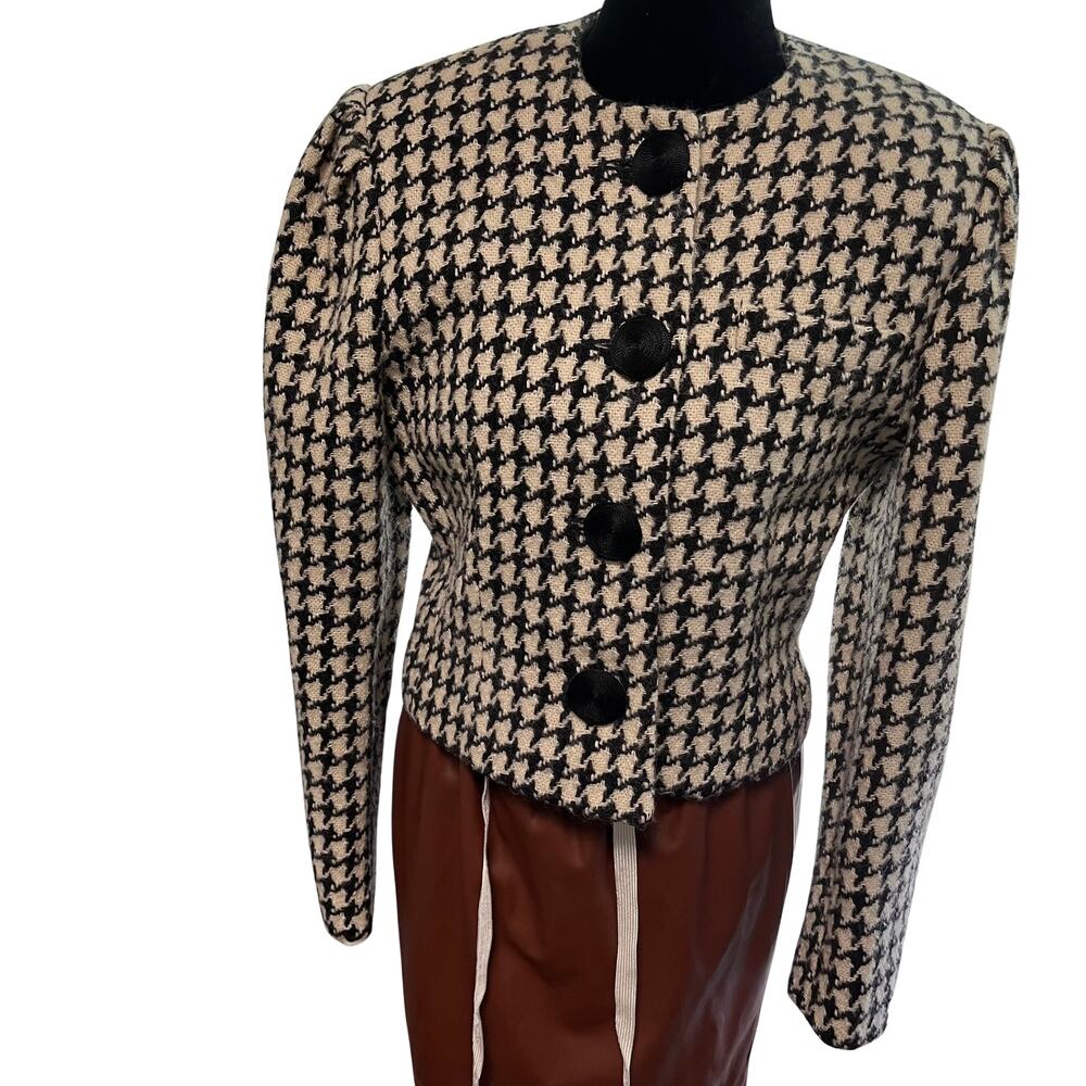 Vintage Houndstooth Black and White Blazer